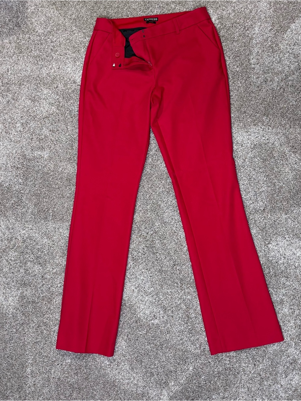 Express Columnist Womenās Red Dress Pants Size 8R Straight Leg Career Trousers